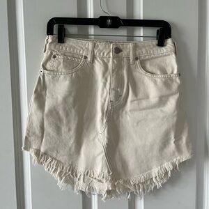 Free People Distressed White Skirt